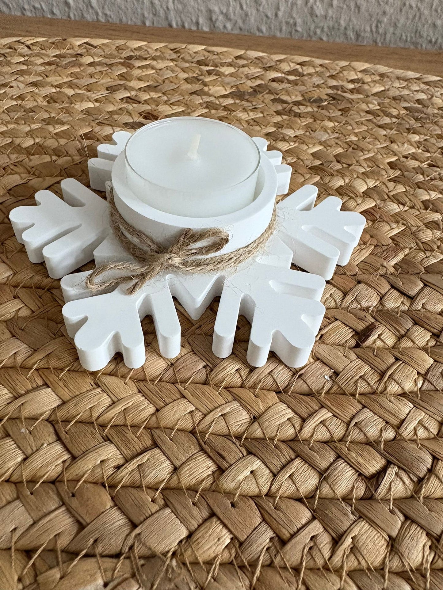 Schneeflocken Teelicht Anhalter