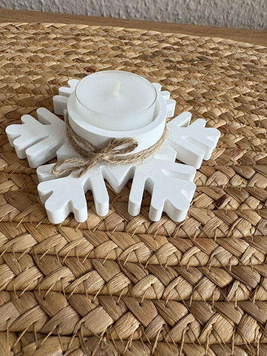 Schneeflocken Teelicht Anhalter