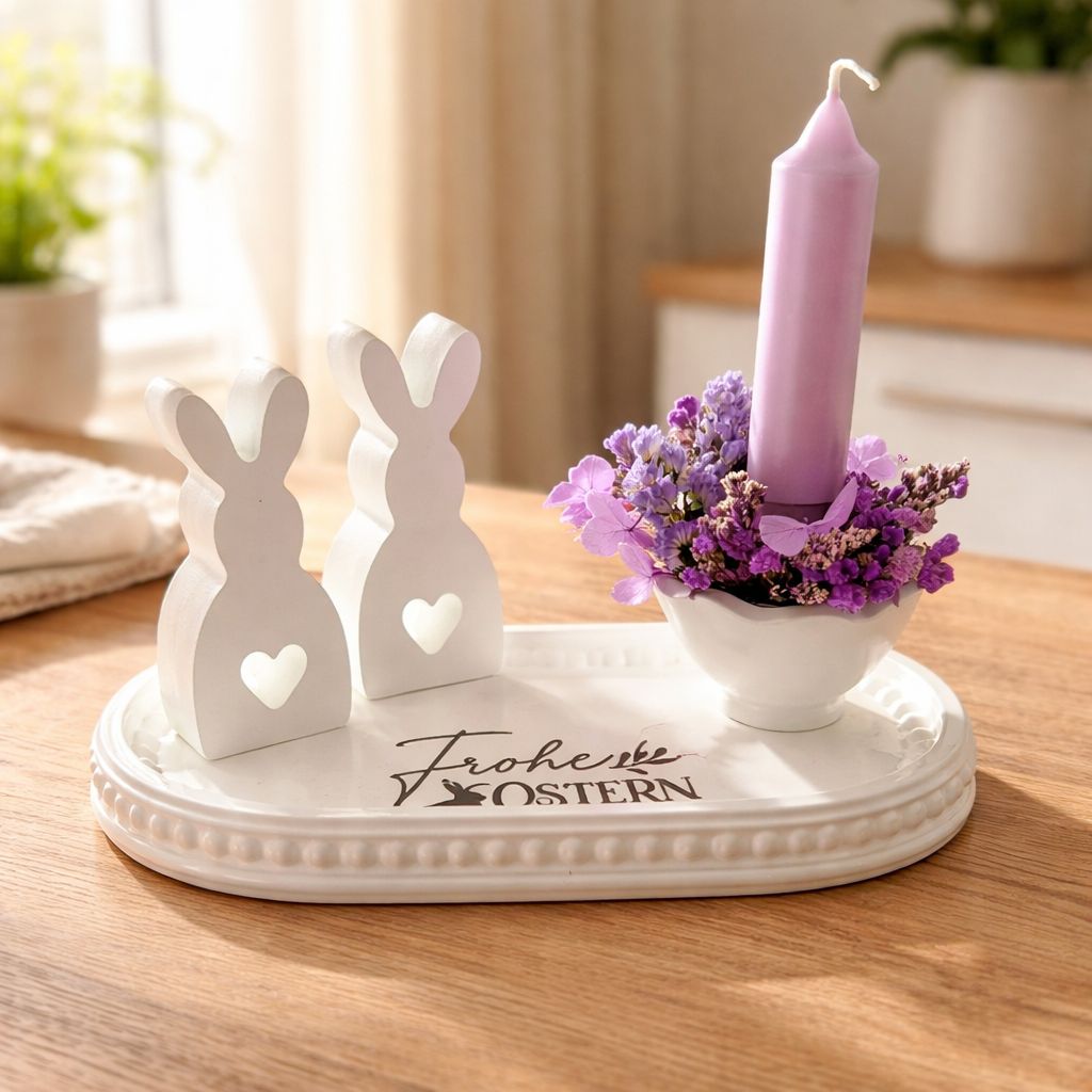 Frühlingszauber zu Ostern – Stilvolle Hasendeko mit Kerzenarrangement