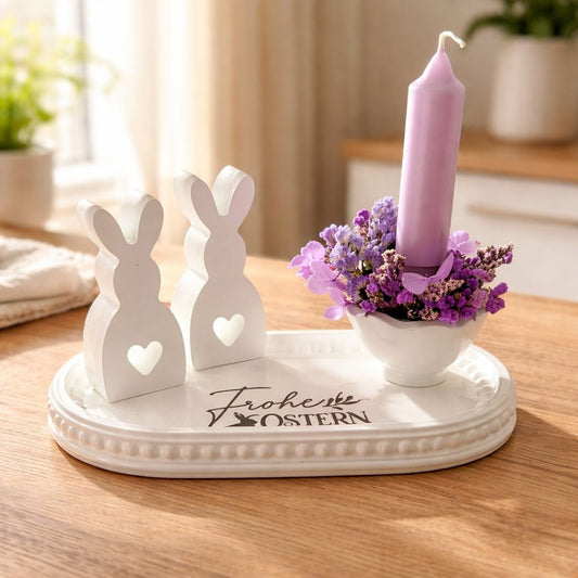 Frühlingszauber zu Ostern – Stilvolle Hasendeko mit Kerzenarrangement
