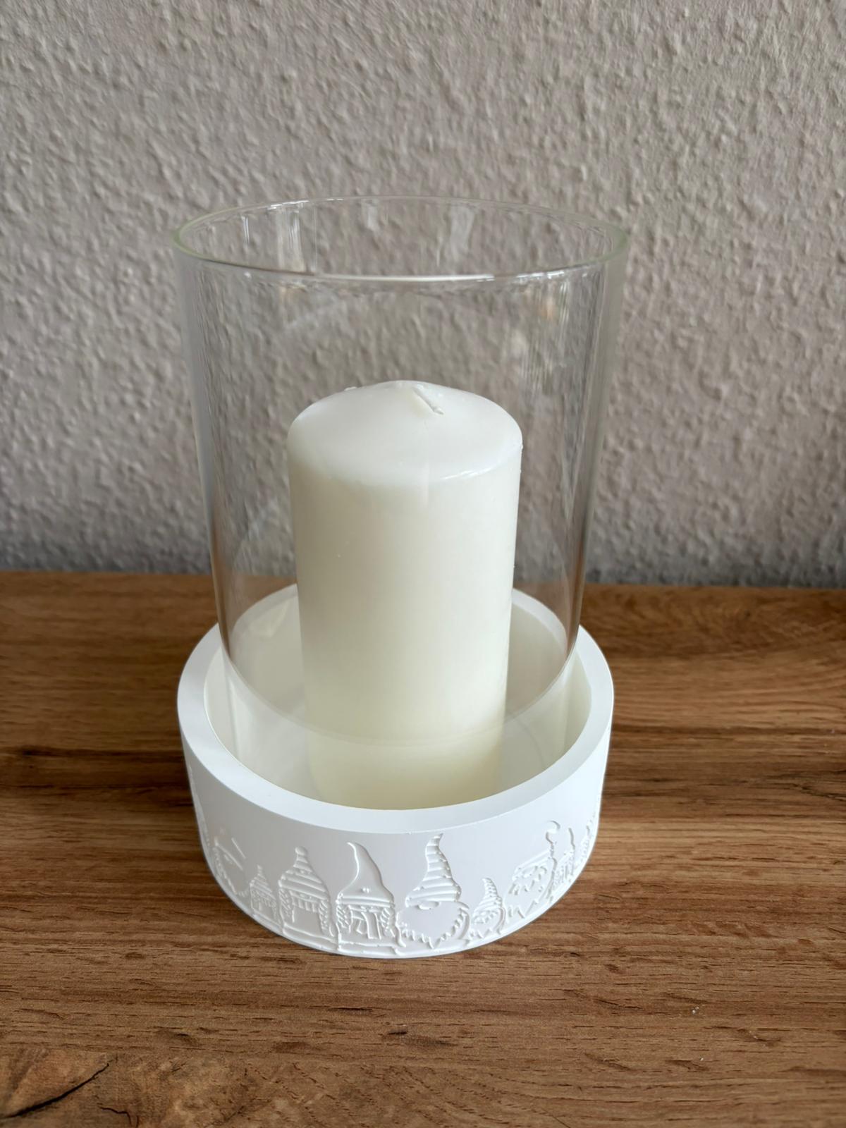 Wichtelkranz mit Windlicht (Glas)