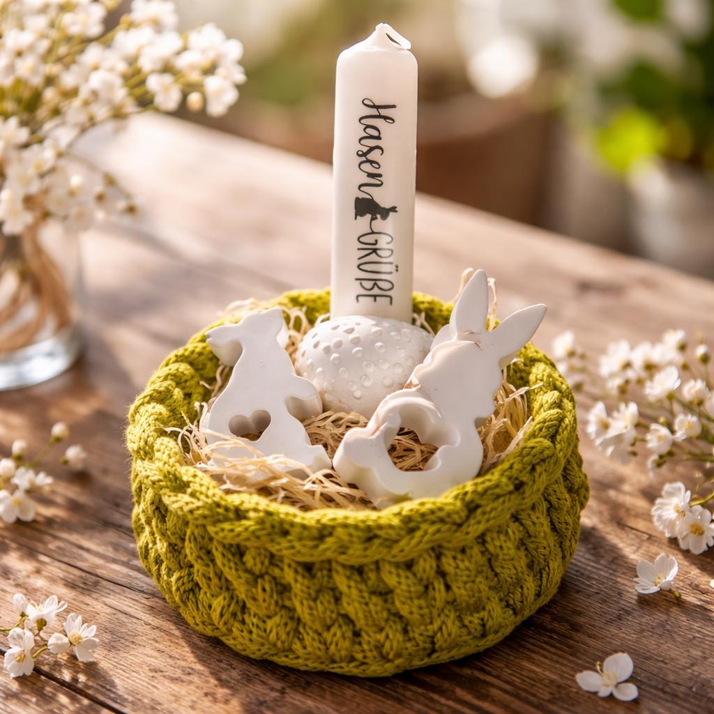 Hasengrüße im Frühlingsnest – liebevolle Osterdeko mit Charme