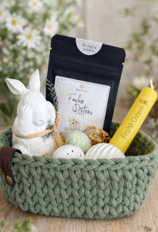 Frühlingshaftes Osterkörbchen – liebevoll dekoriert & handgemacht