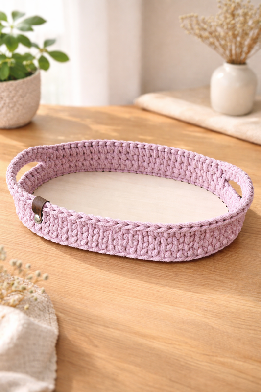 Handgefertigtes Tablett aus Bobbiny Garn – Modernes Design trifft Qualität