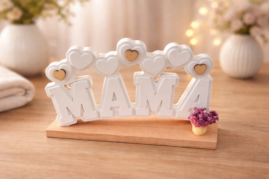 💖 Dekoschriftzug „Mama“ mit Herz – Liebevoll & stilvoll 💖