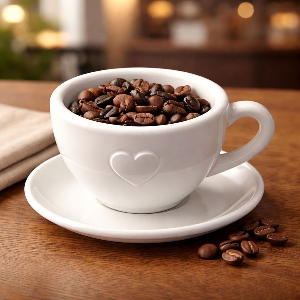 Kaffeeliebe im Herzbecher