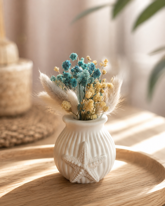 Maritime Vase mit Trockenblumen – stilvolle Deko für dein Zuhause
